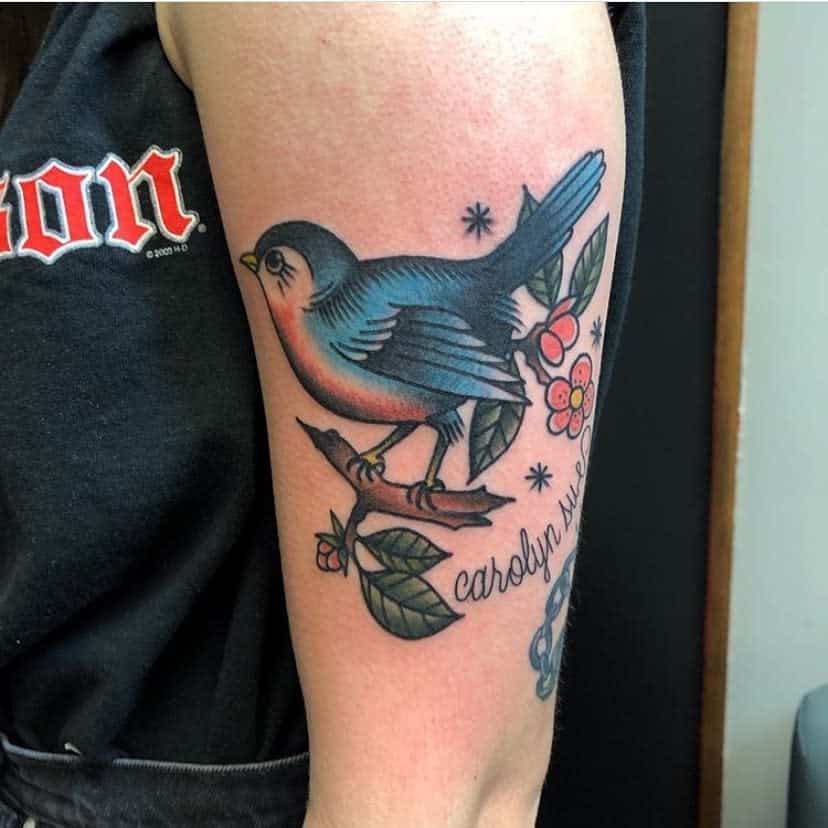 Traditional Bluebird Tattoo railroadcitytattoo