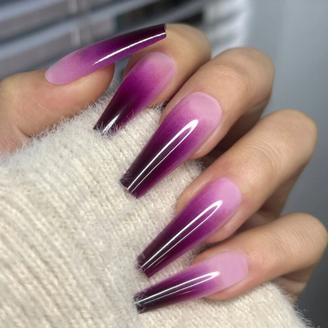 Violet | Long Purple Ombre Nails