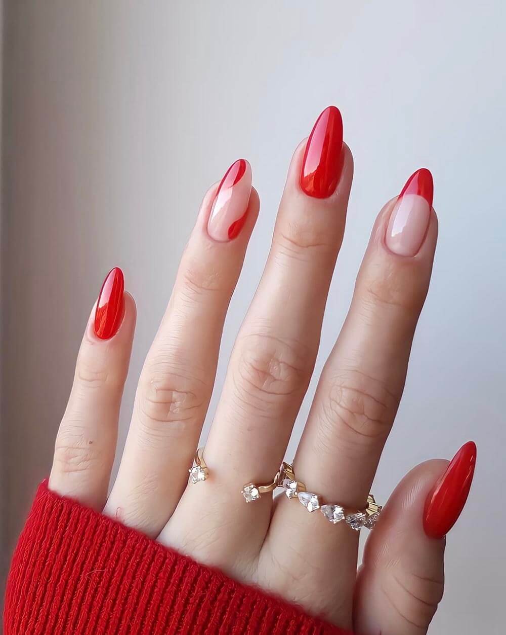 easy red valentine nails