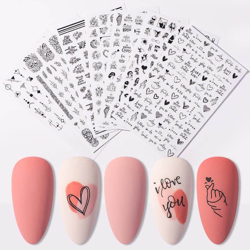 heart nails stickers