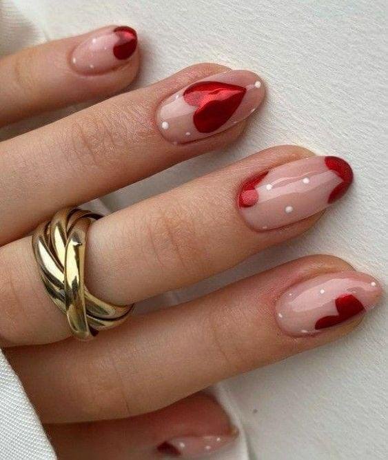 red heart nails designs