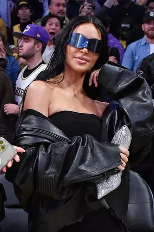Kim Kardashian attending a basketball game between the Los Angeles Lakers and the Phoenix Suns at Crypto.com Arena on December 5