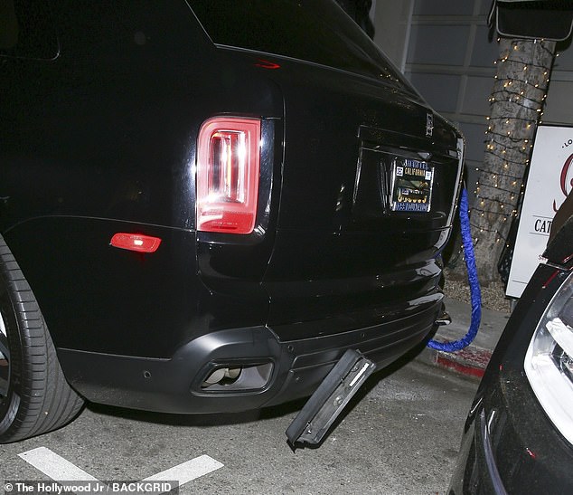 Kylie's number plate fell off after the bump