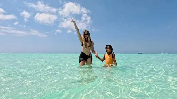 Khloe and True on vacation at Turks and Caicos