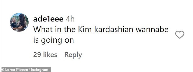 'What in the Kim Kardashian wannabe is going on?' one person asked in the comments