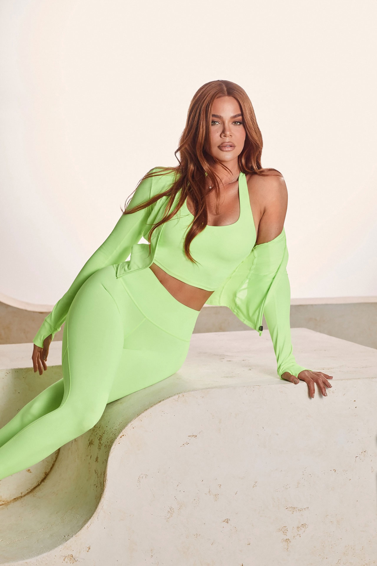 Khloe Kardashian Fabletics third collection green set