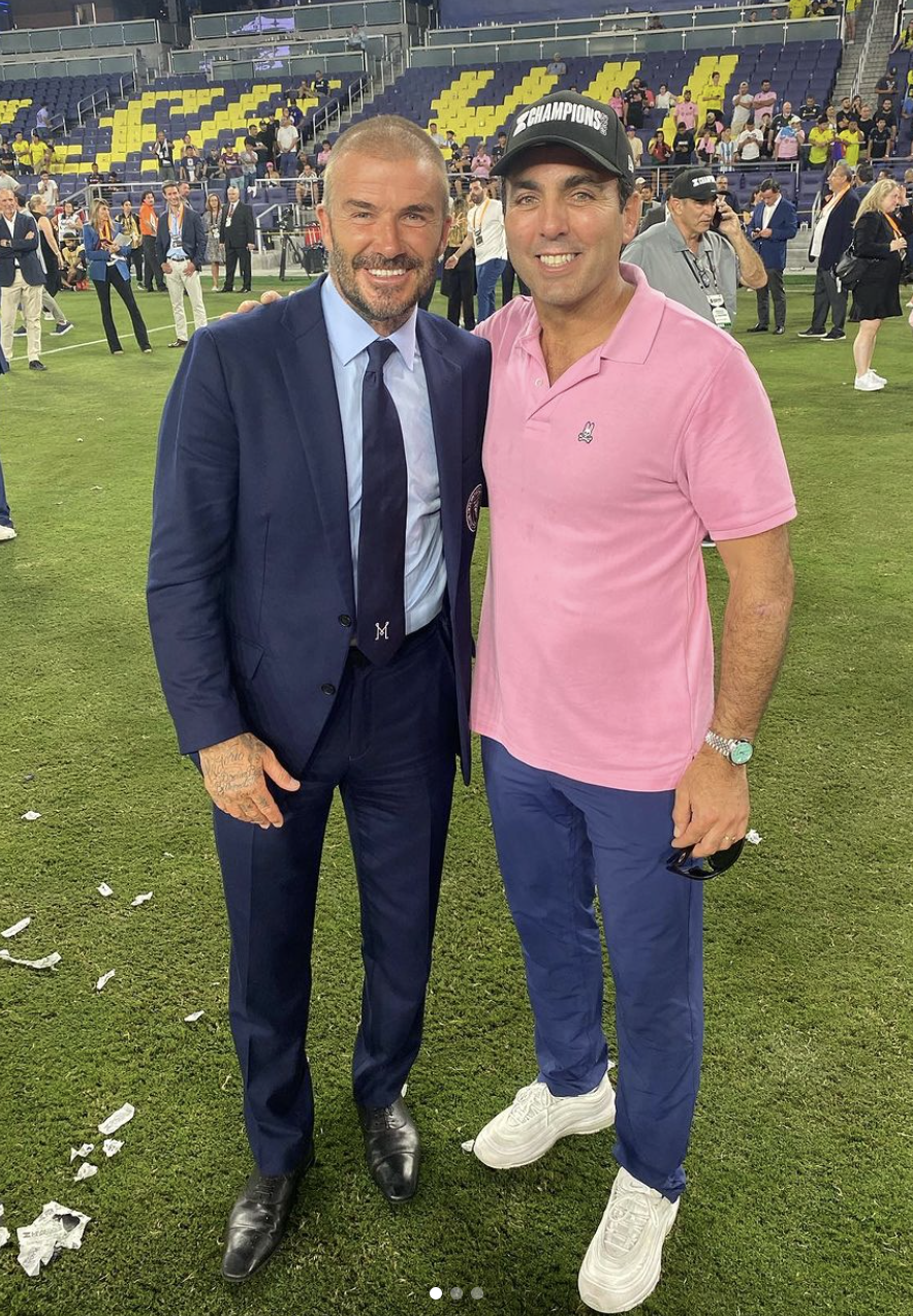 Ex-tennis star Pablo Campana poses with Inter Miami co-owner David Beckham