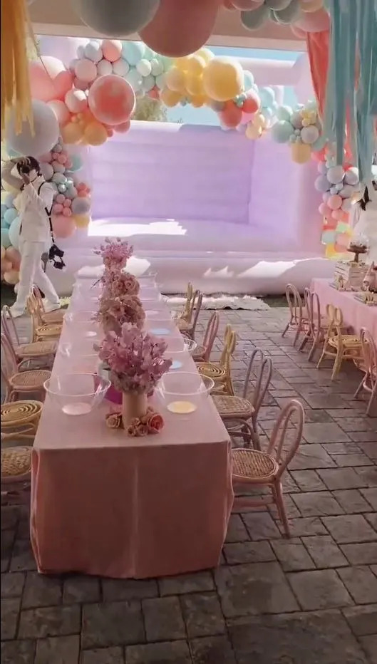 The festivities overflowed into Kylie's backyard with tables set for the princess theme