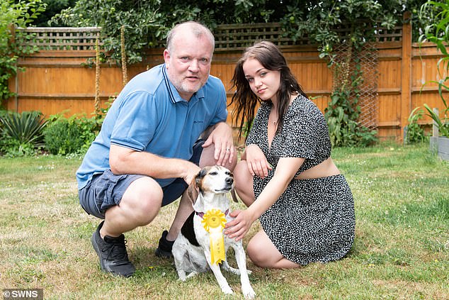Peter Closier (pictured with Bonnie and his daughter Eva), was worried sick when Bonnie disappeared from the family home in Bolney, West Sussex, on Sunday morning