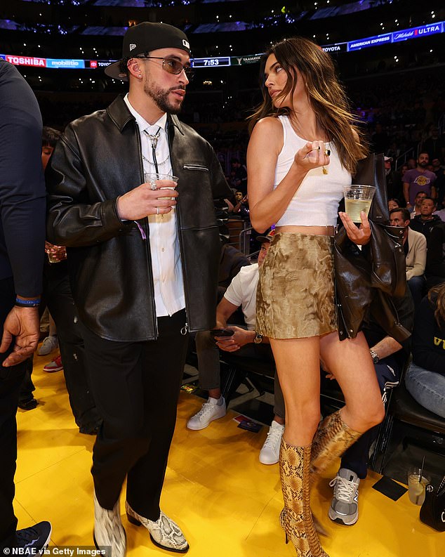 Kendall is currently single after her split from Bad Bunny in December, following a year of dating (seen on May 12th, 2023 at a Lakers playoff game)