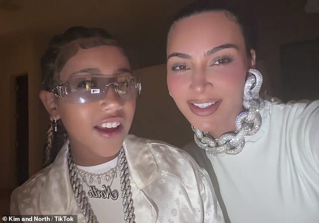 Remember when: One day earlier, Kim and her daughter North West rang in Thanksgiving on TikTok by lip-syncing to an unforgettable Kanye West song about the holiday