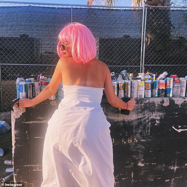 Addison Rae also brought her TikTok stardom to Stagecoach while sporting a white dress and pink wig