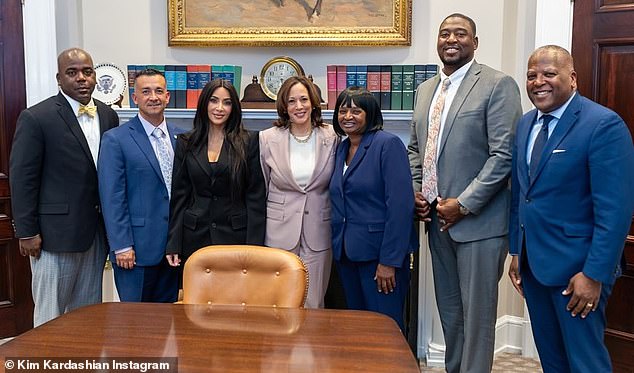 On April 25, Kardashian met with Vice President Kamala Harris and several former inmates who had been pardoned by the Biden administration. The reality star was praised for criminal justice efforts