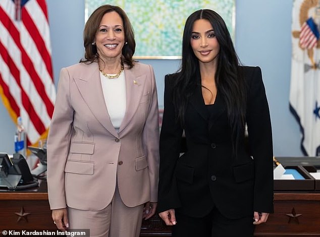 Kardashian previously visited Vice President Kamala Harris at the White House last week to discuss criminal justice reform