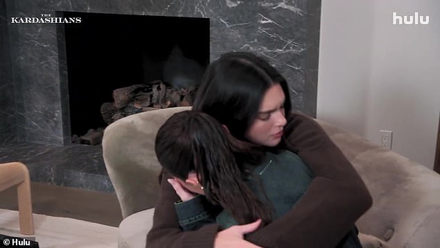 Kendall gives Kylie a sweet hug when the cosmetics mogul gets emotional