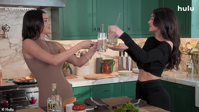 In another scene, Kendall and Kylie look like best friends as they clink 818 tequila drinks