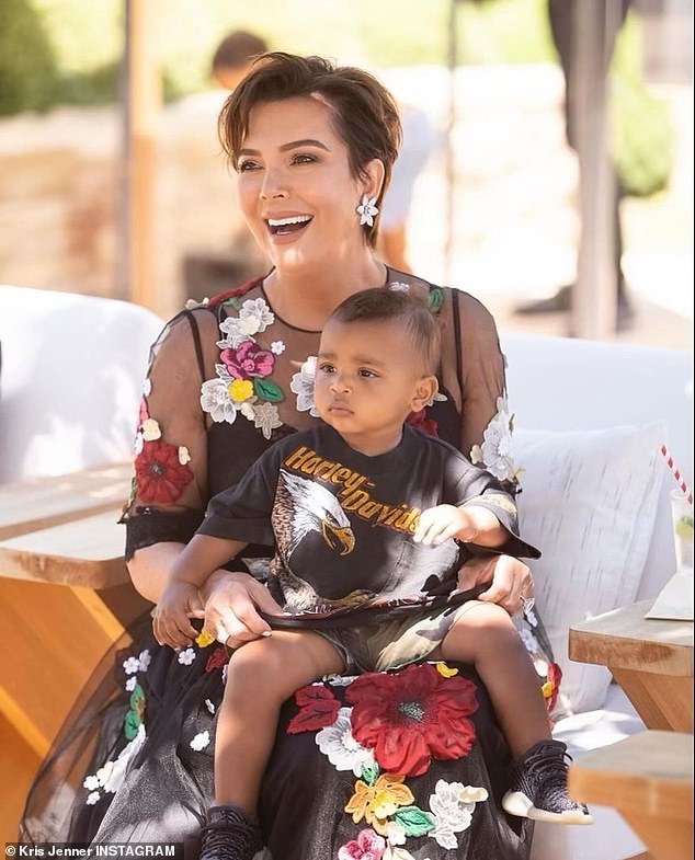 . The family took to social media to wish Kanye West 's little mini-me a happy birthday. Momager Kris Jenner was the first to make a post on Instagram as she shared several cute throwback photos