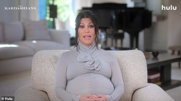 Kourtney adds in confession, 'I'm still working on it. When I first imagined doing a scrapbook, I imagined it really differently, just like, let's put this stuff in, make it really neat and organized, and it just became this huge project, but I think I can finish it before the baby'