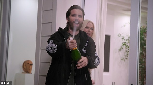 'Every year that goes by, she just seems to have more impressive goals, and she meets every single one of them,' Kris adds, as Scott sprays champagne everywhere