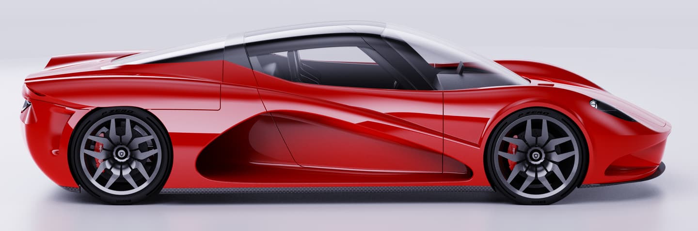 The Velozzi Hypercar will measure 4,590 mm long by 2,100 mm wide by 1,170 mm high (180.7 by 82.7 by 46 in), and should tip the scales at 888 kg (1,958 lb) – it will be built in Italy and the UK