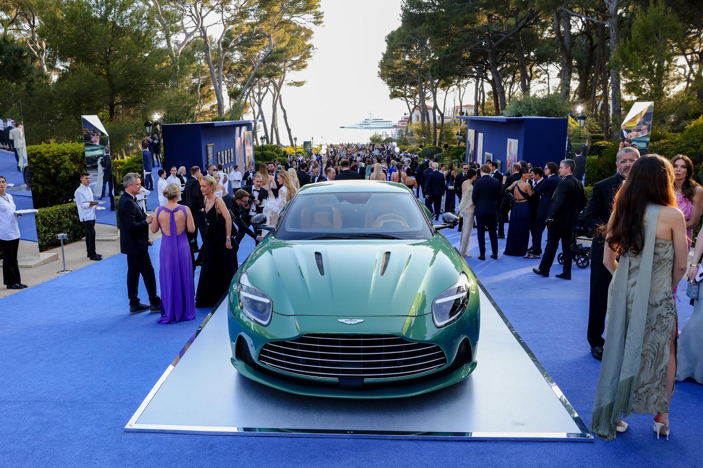 The new Aston Martin DB12 is pictured during the amfAR Cannes Gala 2023 at Hotel du Cap-Eden-Roc on May 25th, 2023 in Cap d'Antibes, France. (Photo by Jacopo M. Raule/Getty Images for Aston Martin)