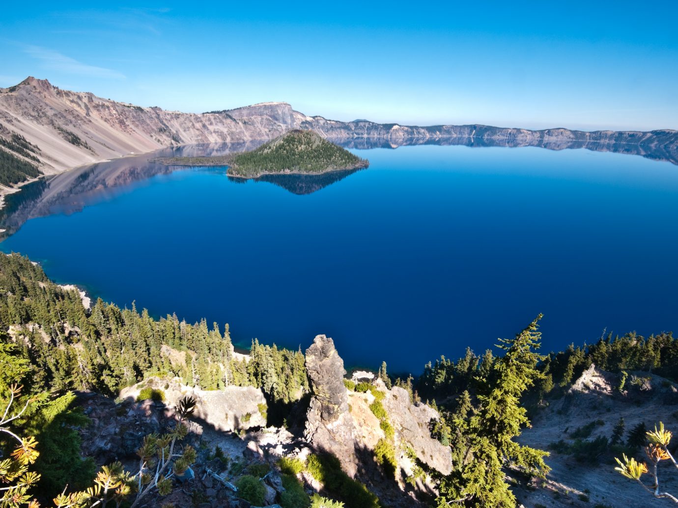 "Crater Lake and Wizard Island, Crater Lake National Park, Oregon"