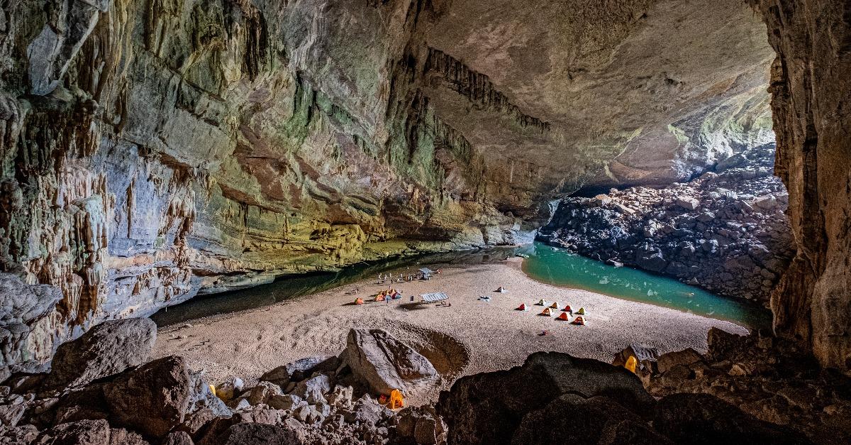 Camp in Hang En cave Vietnam