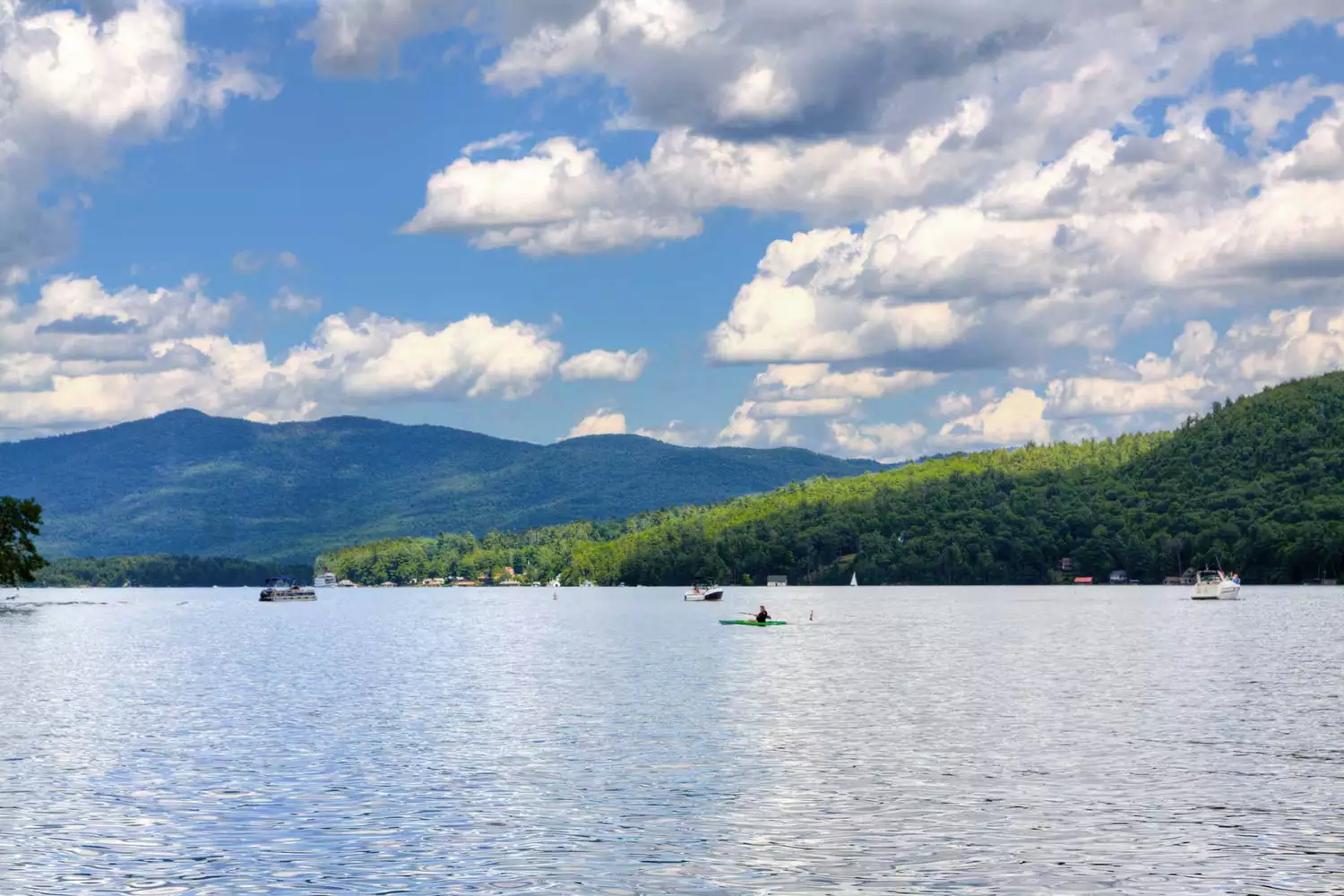 People enjoying the Lake George, New York State.