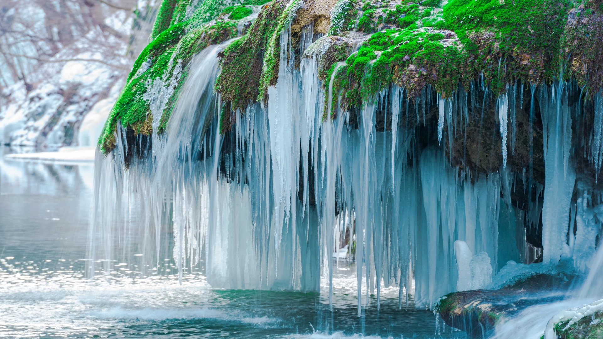 frozen Bigar Waterfall, Romania