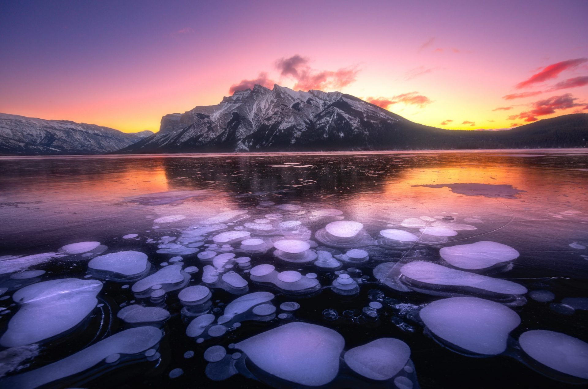 Abraham Lake frozen bubble