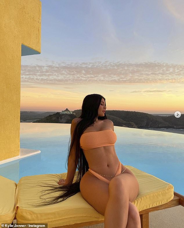 Wow: Based on her other posts from the luxurious Ocean Castle Sol de Oriente in Costa Careyes, she appeared to standing just a few feet away from her rented six-bedroom villa's 360-degree infinity pool