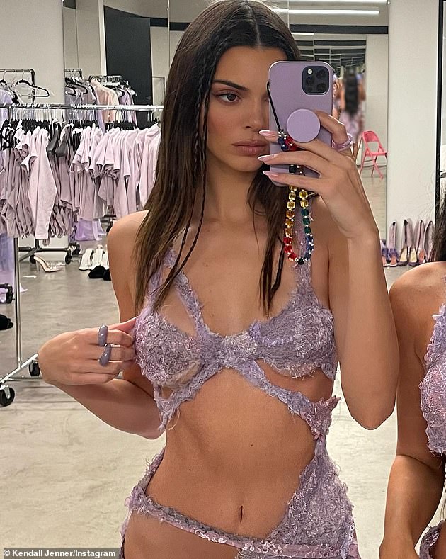 Coming soon! 'round 2 KENDALL x KYLIE collab coming April 6th! BTS,' captioned Kendall, who posed in her barely-there dress in front of a large mirror