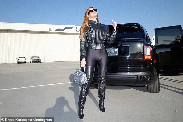 She appeared to have been dropped off at the private jet in a luxurious Rolls-Royce
