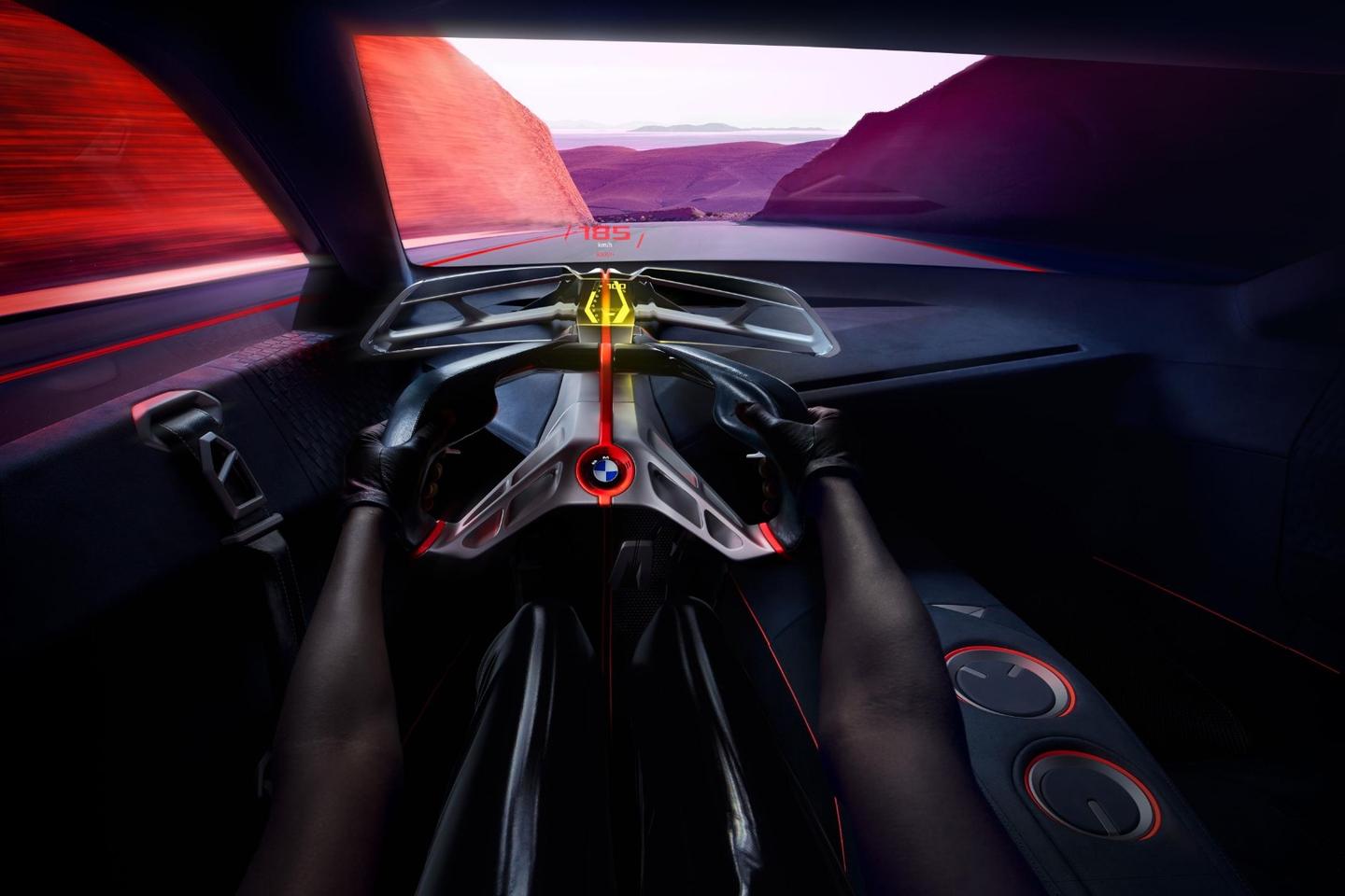 The "Boost Pod" features a three-layer interface with head-up display, hovering instrument displays and sporty steering wheel