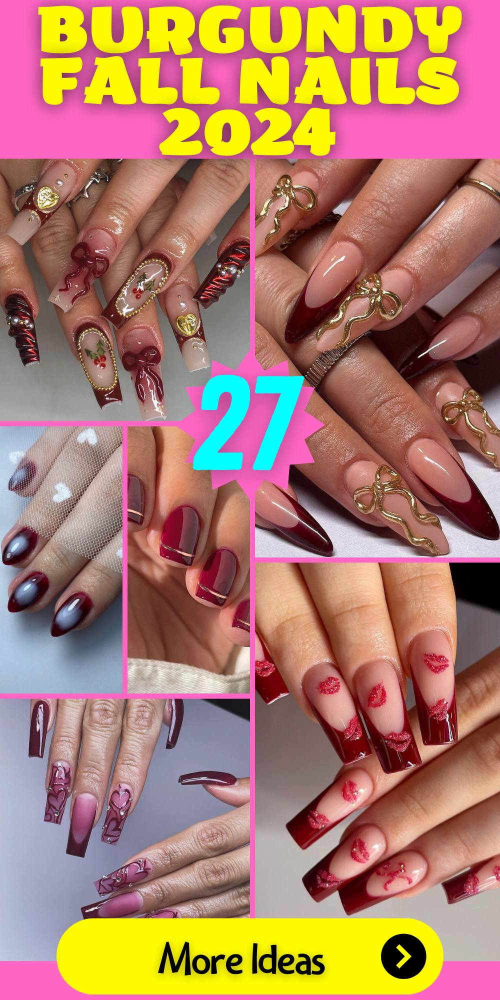 27 Ideas for Burgundy Fall Nails 2024