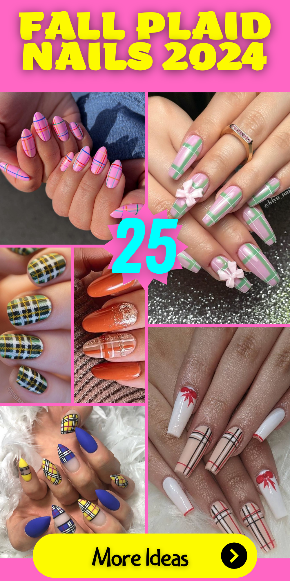 25 Trendy Ideas for Fall Plaid Nails 2024