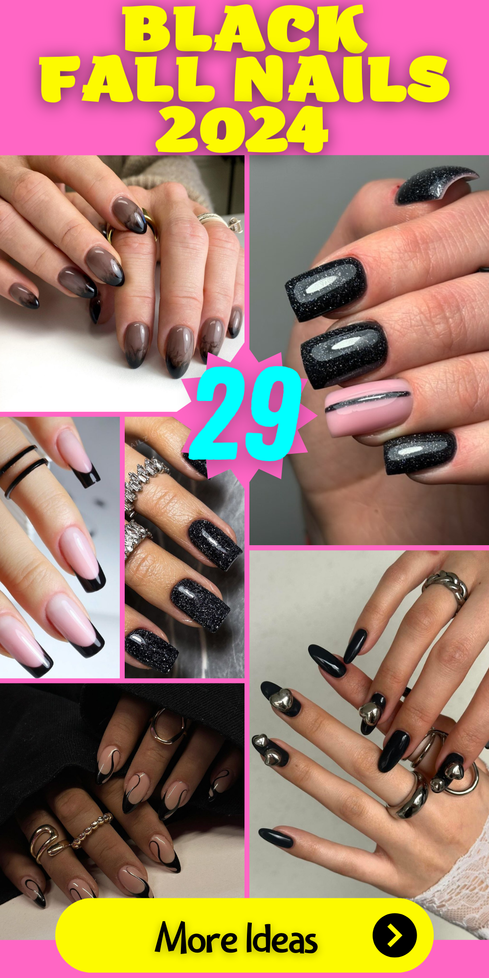 29 Stunning Ideas for Black Fall Nails 2024