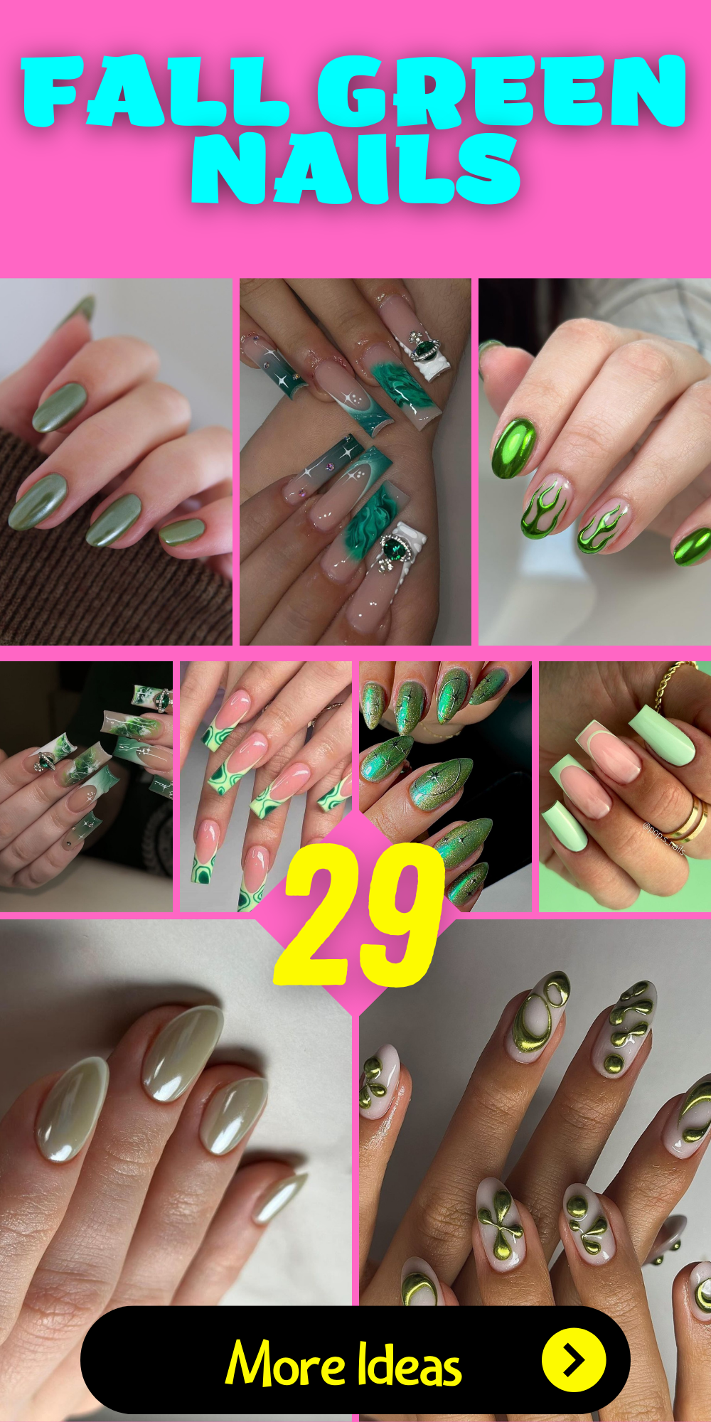 29 Ideas for Fall Green Nails