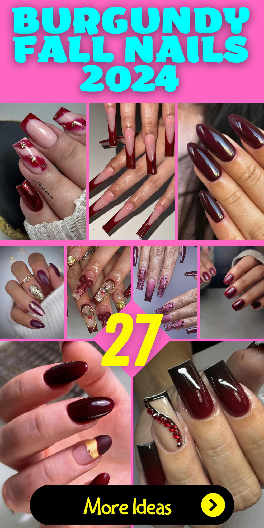 27 Ideas for Burgundy Fall Nails 2024