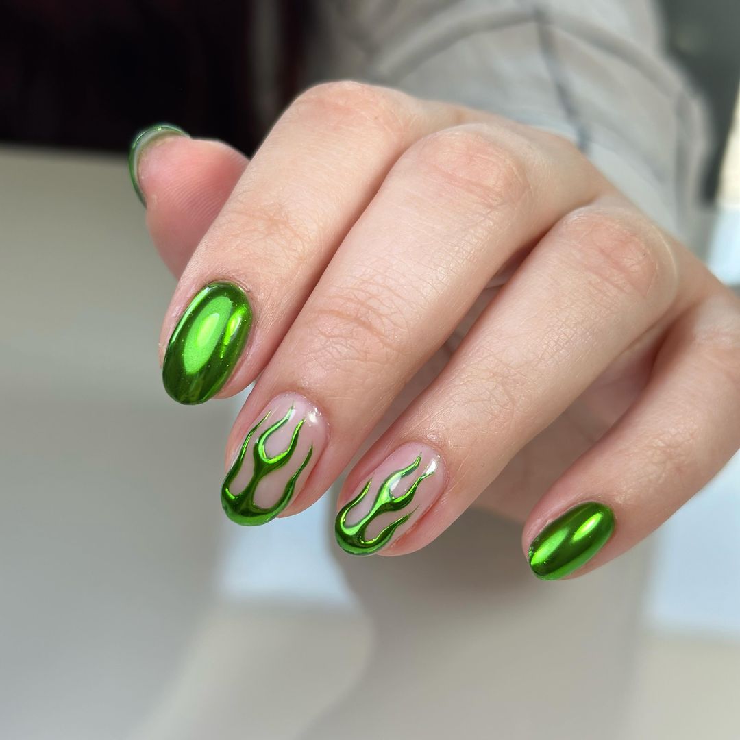 29 Ideas for Fall Green Nails