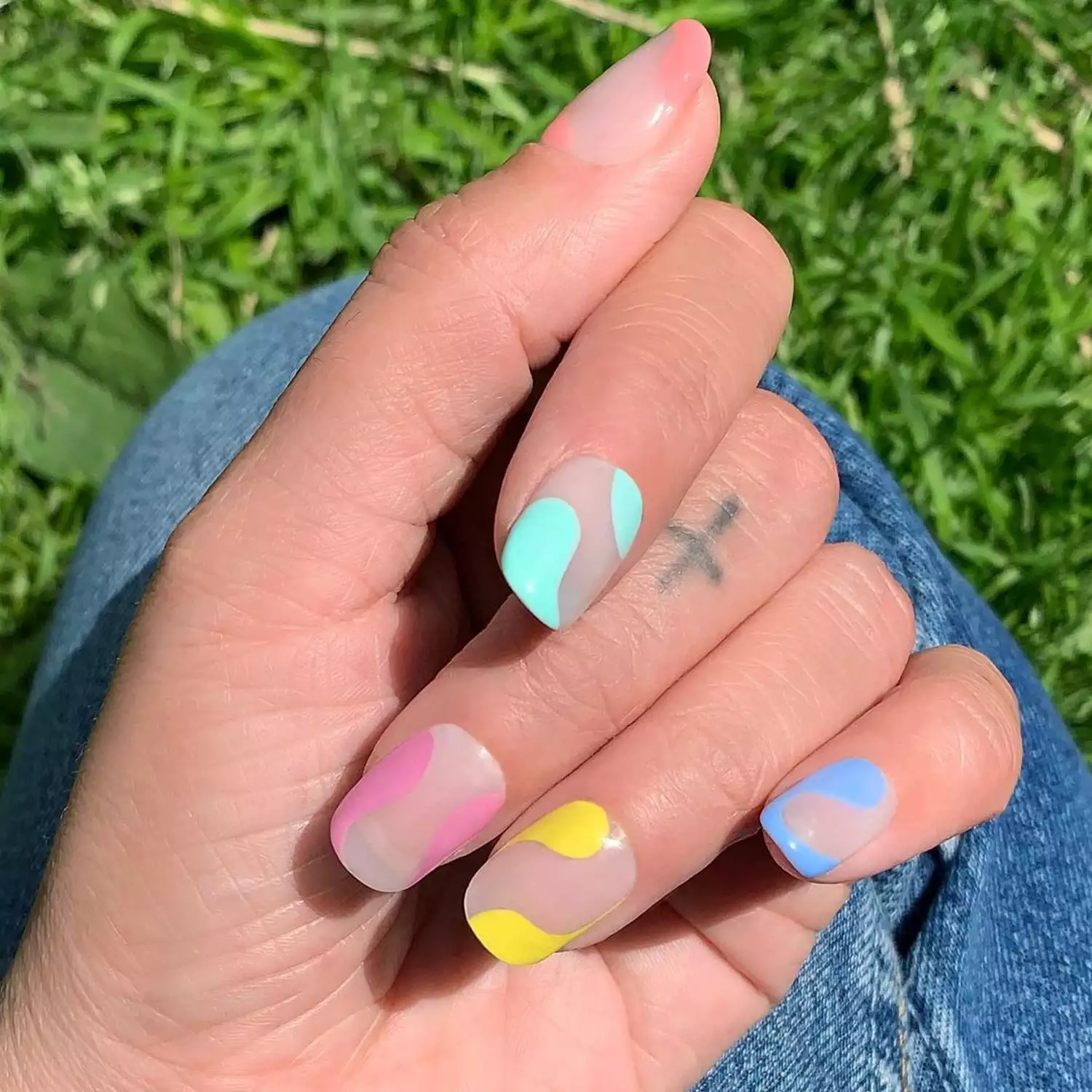 Negative Space pastel Nails