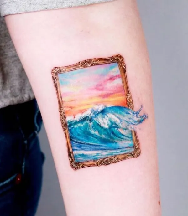 Ocean out of the frame by @guseul_tattoo