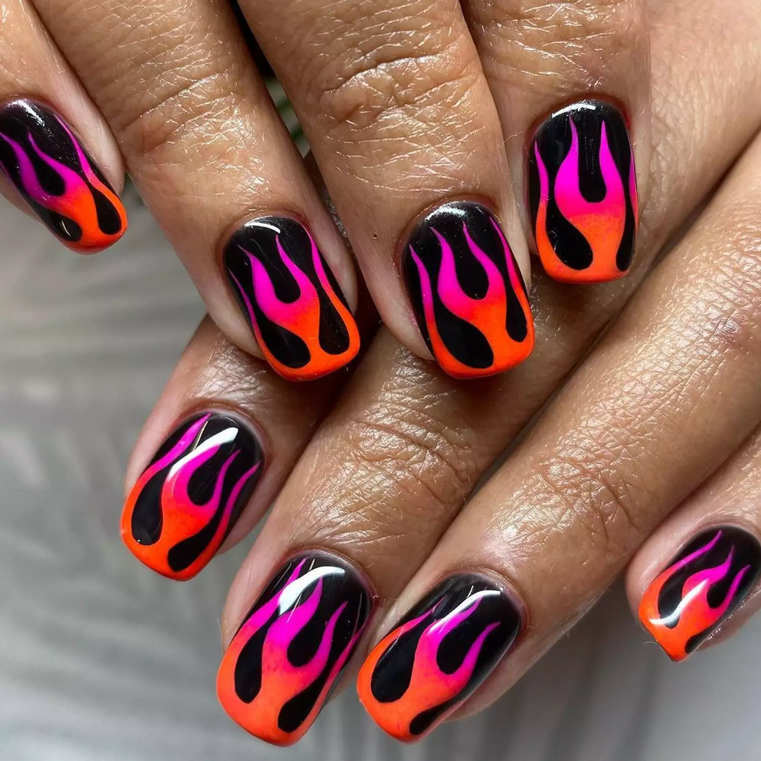 Ombre Flames manicure