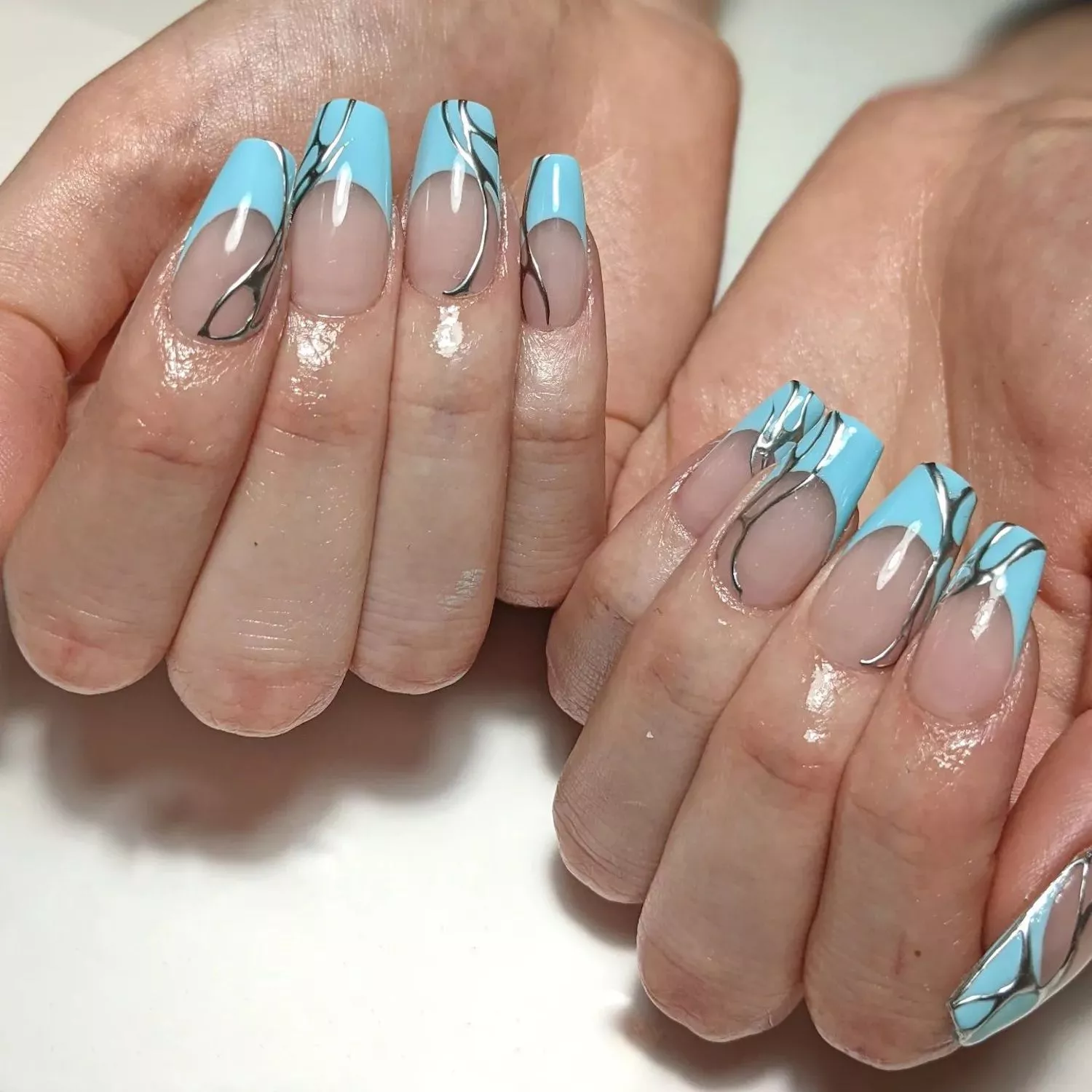 blue french tips