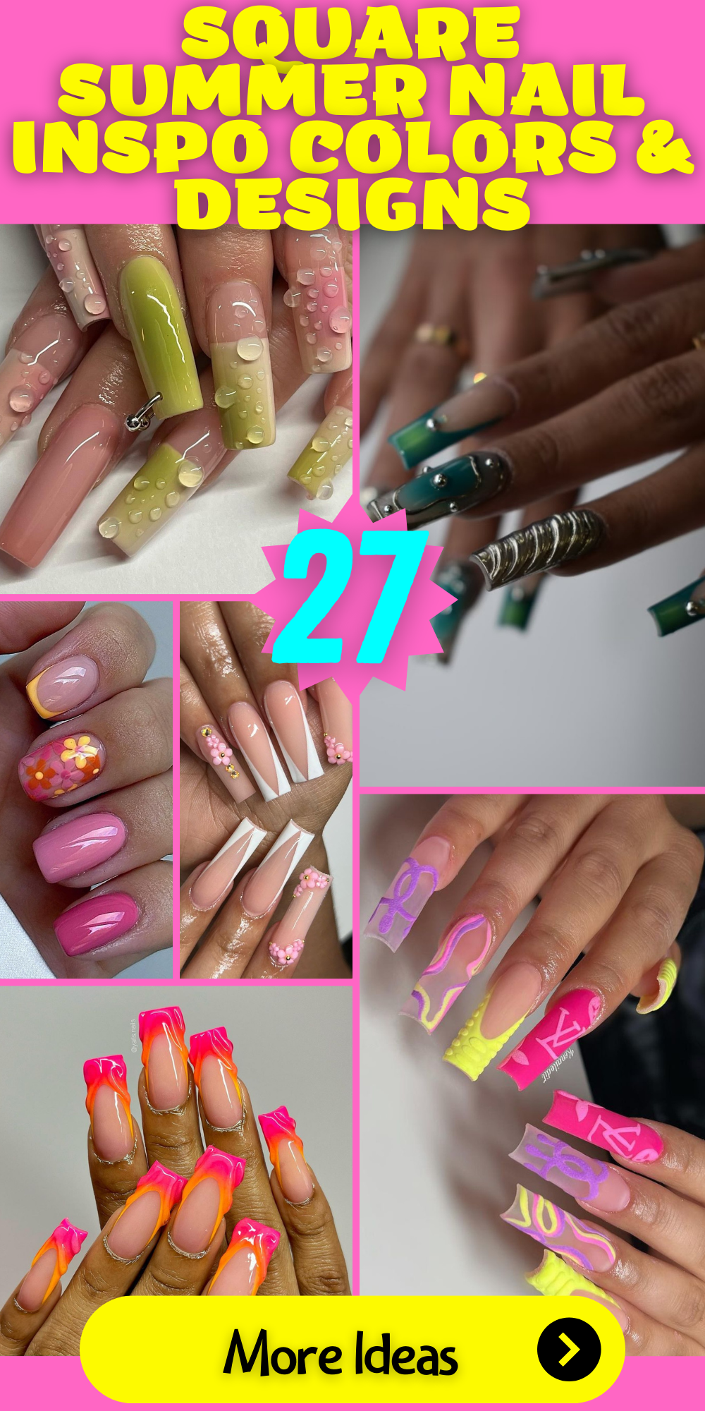 Square Summer Nail Inspo: Trendy Colors & Designs to Try