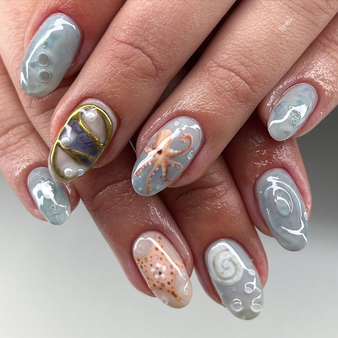 Dive into Style: 29 Ocean Nails Ideas for a Sea-Inspired Manicure