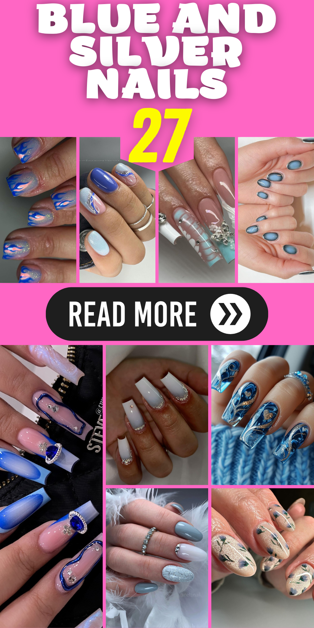 27 Stunning Blue and Silver Nails Ideas for Your Next Manicure