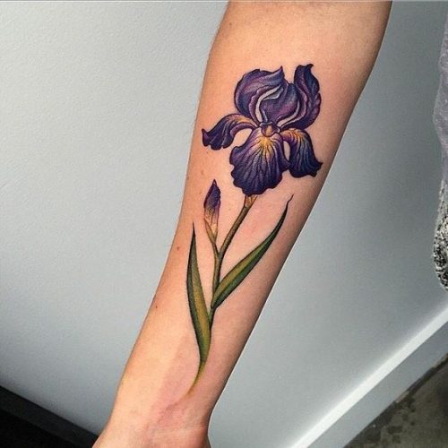 23 Vibrant Color Flower Tattoo Ideas