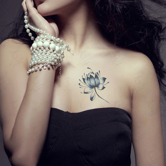 Blue Lotus Tattoo Ideas 19