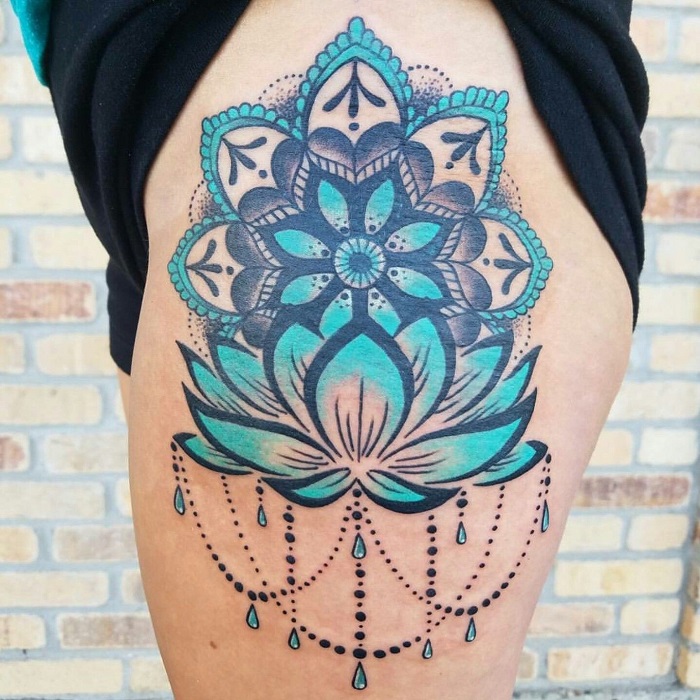 Blue Lotus Tattoo Ideas 26